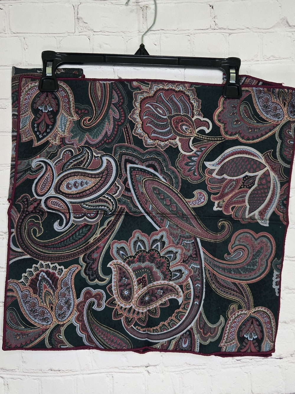 Vtg Jewel Tone Moody Paisley Cloth Napkins 4pc Red 15' Boho WhimsiGoth Home